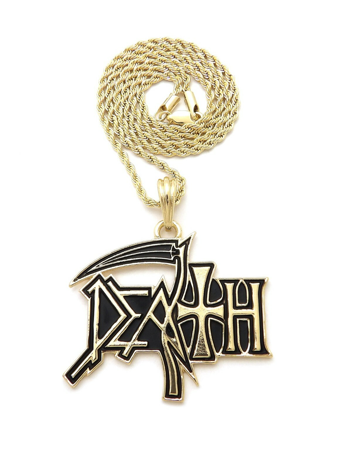 Death Metal Band Pendant 18″,20″,24″ Box, Cuban, Rope Chain Necklace XSP815