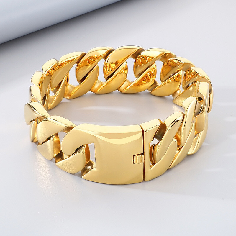 43mm Hip Hop Solid Miami Cuban Chain Necklace Heavy Strong Choker Collar Jewelry