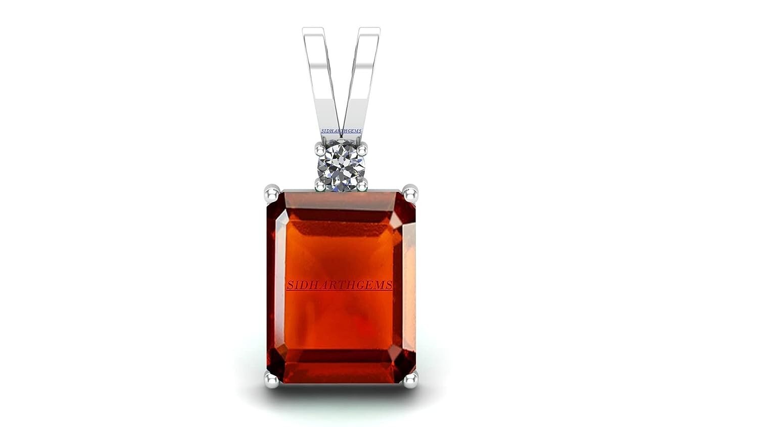 8.25 Ratti 7.47 Carat Hessonite Garnet Stone Ashtdhatu Pendant Original and Cert