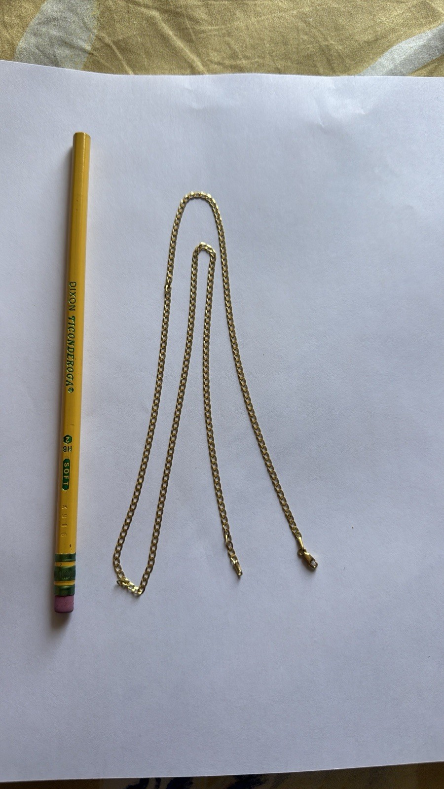 18k solid yellow gold Cuban Curb Chain, 2.5 mm, 4.9 grams, 24 inches