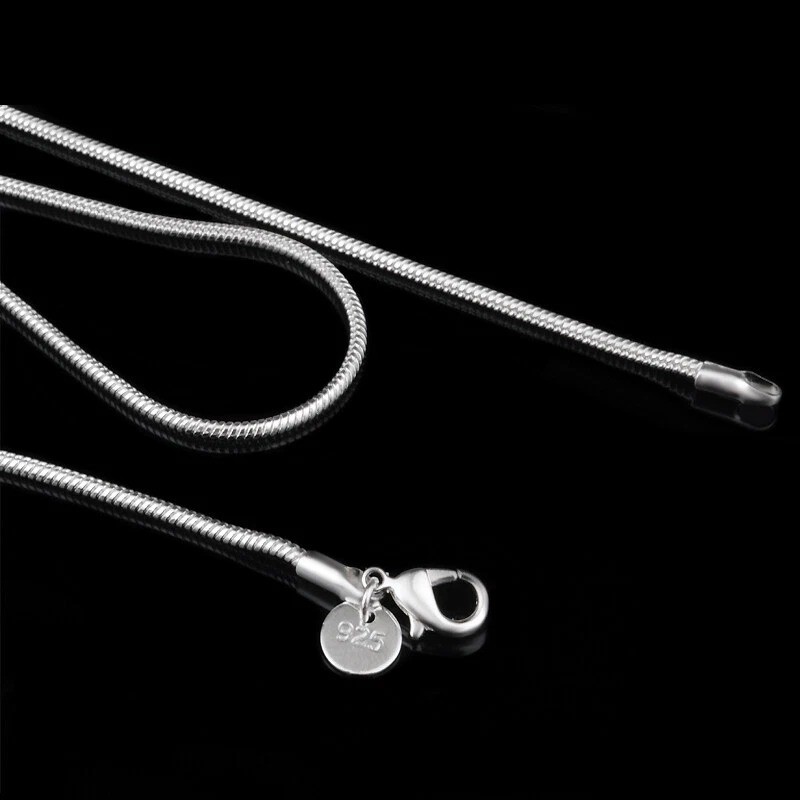 Wholesale 10pcs 925 Sterling Silver Plated 2mm Snake Chain Necklace 16″-24″