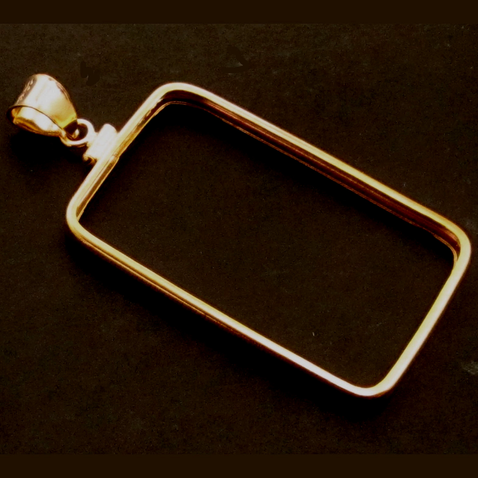 Coin Bezel for 1 oz Gold Pamp Bar 14K Gold Filled Bezel fits 41.6 x 24.6 x 1.9mm