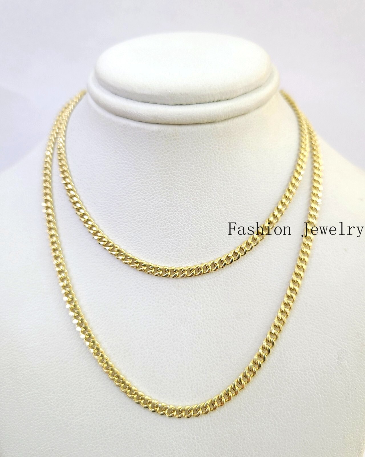 14k Gold Chain Miami Cuban Link Necklace 22 Inch 2.5mm REAL 14kt Yellow Gold