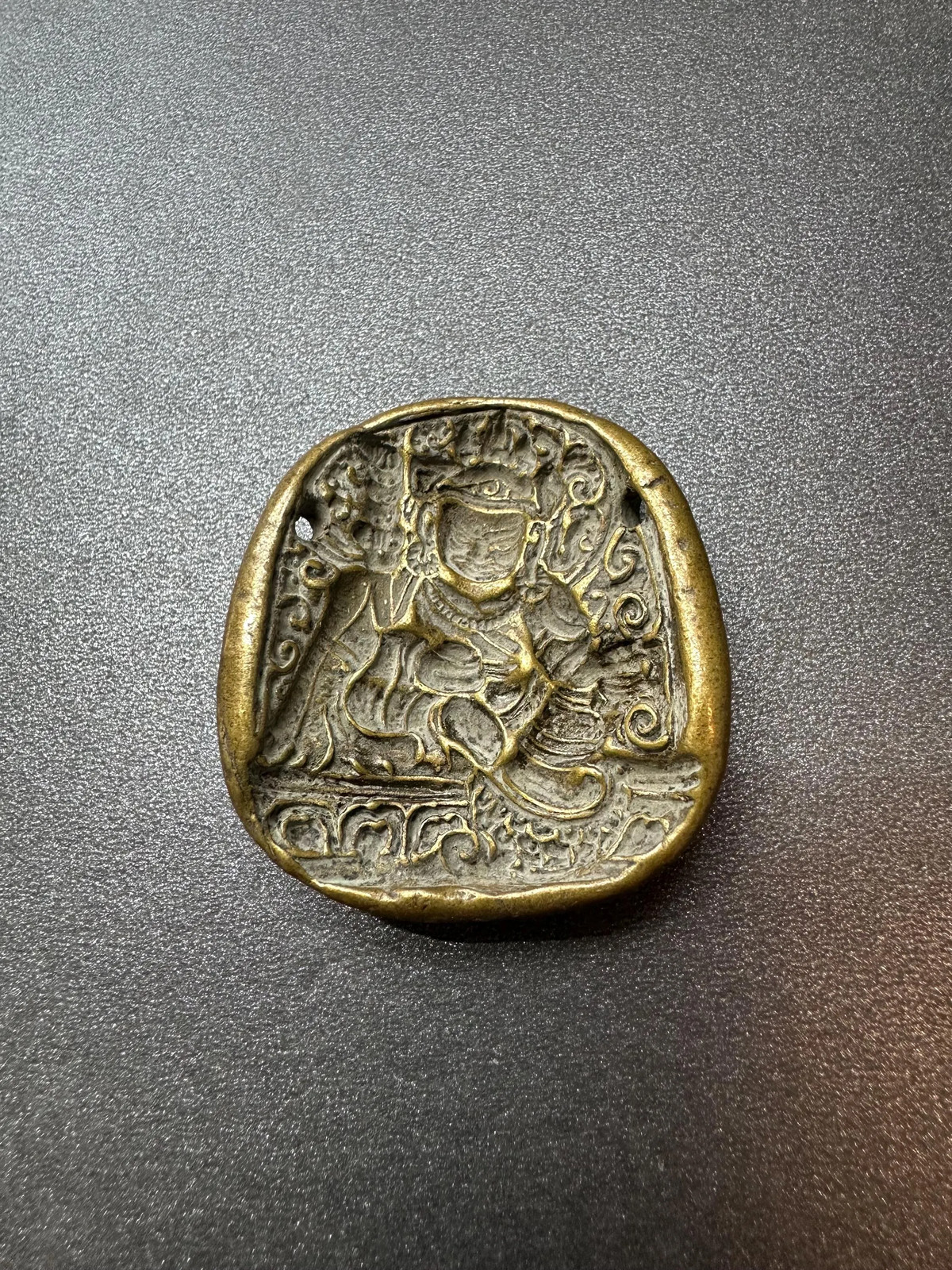 Nepal Tibet Buddhist Brass Guru Padmasambhava Mold Talisman Pendant | Vintage R