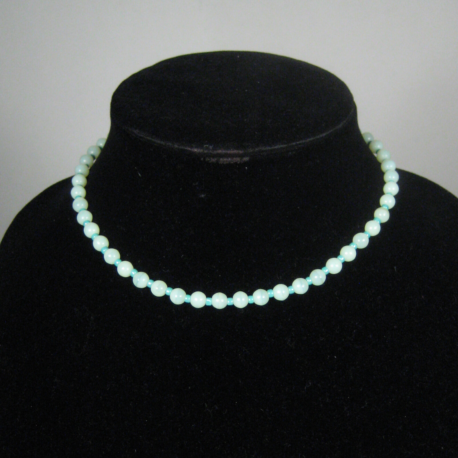 Necklace Women 15 In Strand Plastic Jewelry Green Bead Collar Choker Blue