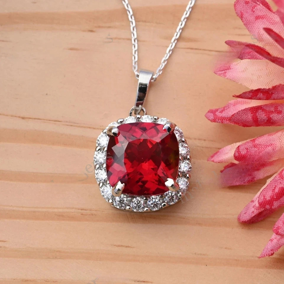 24.25 Ct Certified Natural Red Ruby Pendant–925 Silver Luxury Jewelry With Chain