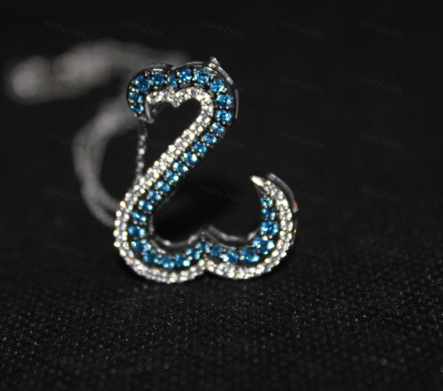 SIMULATED DIAMOND OPEN HEART COLLECTION WHITE GOLD PLATED SILVER 2.1CT PENDANT