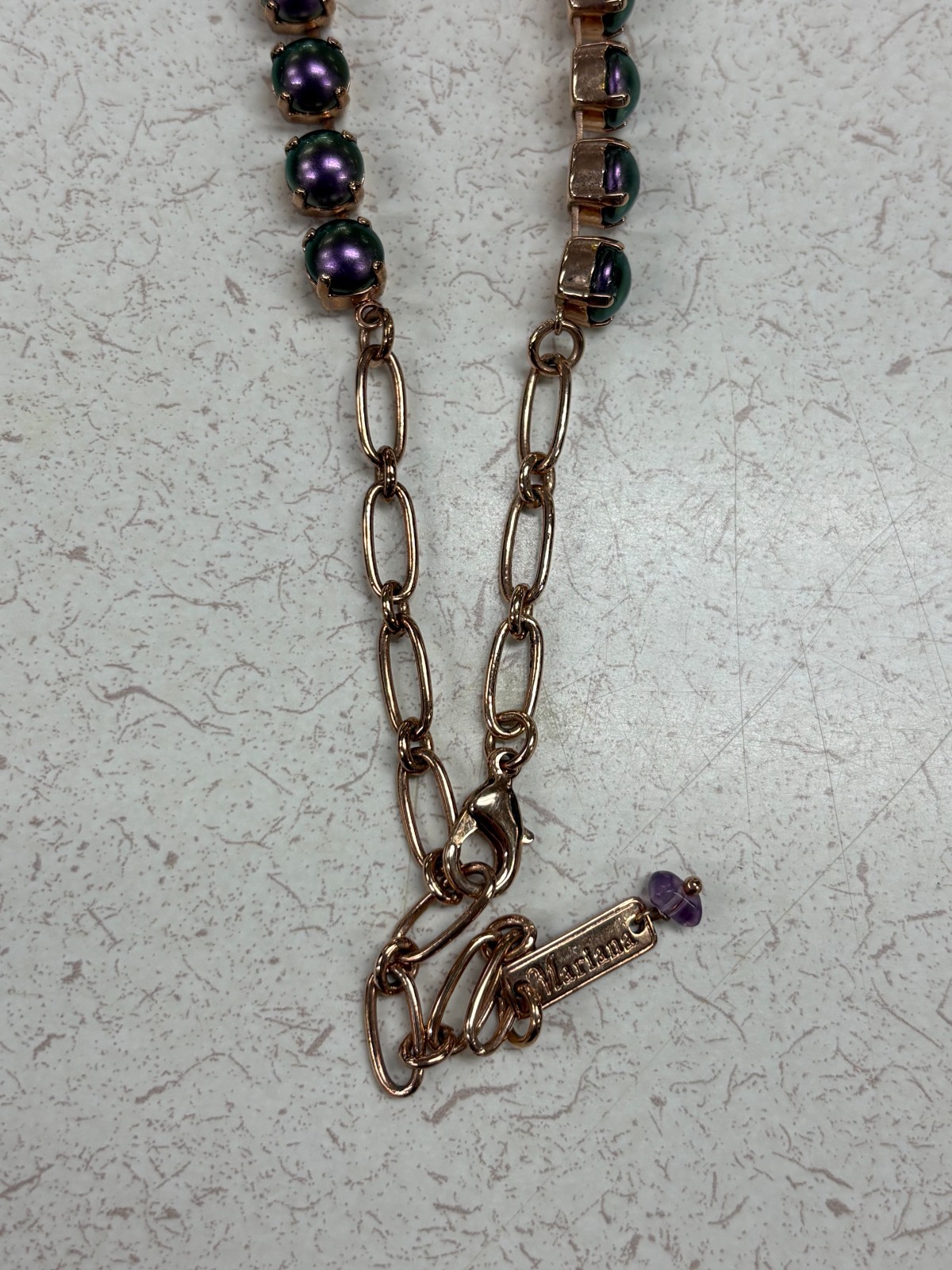 Mariana Necklace Iridescent Purple Medium Pearls