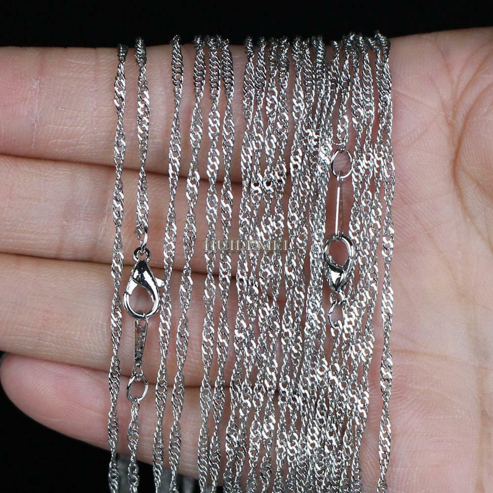 10pcs/lot Water Wave Chain Necklace Fashion Chains for Women 16″ 4 Colors Pick