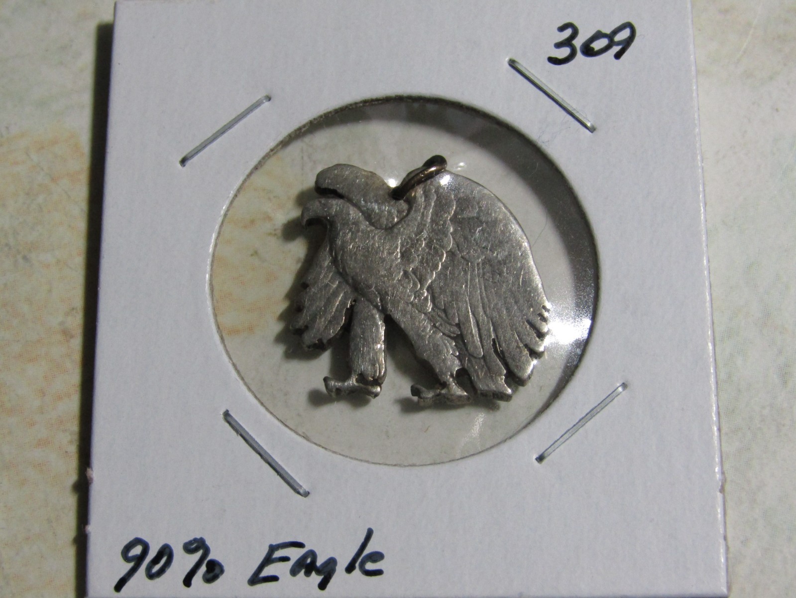 Vintage Walking Liberty Pendant Cutout From 90 % Silver #309