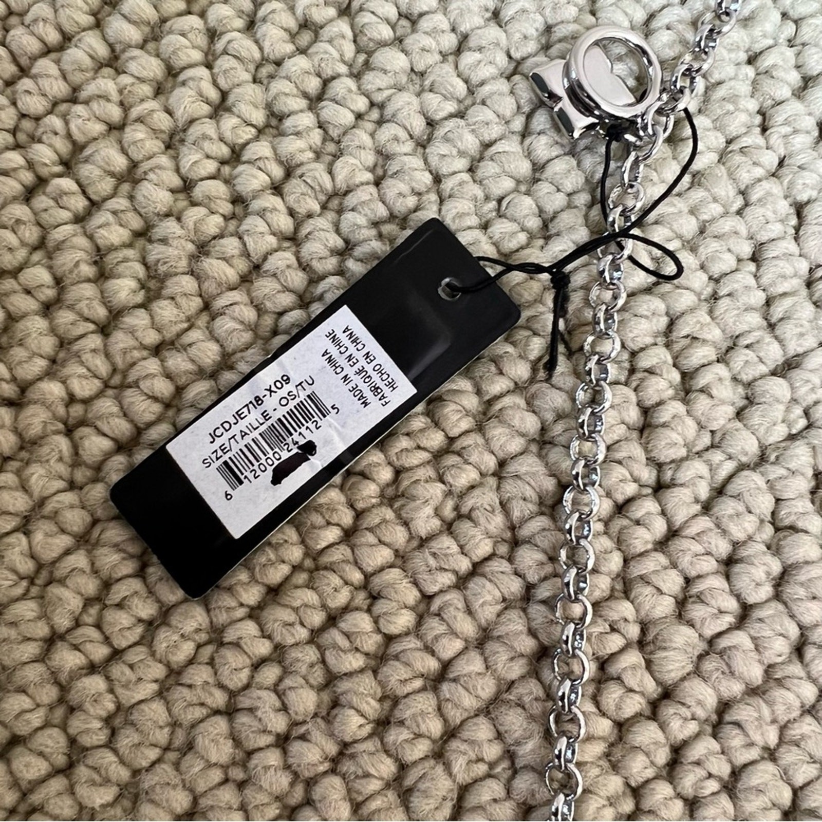 NWT BCBG Tassel Glam Necklace, Silver, One Size