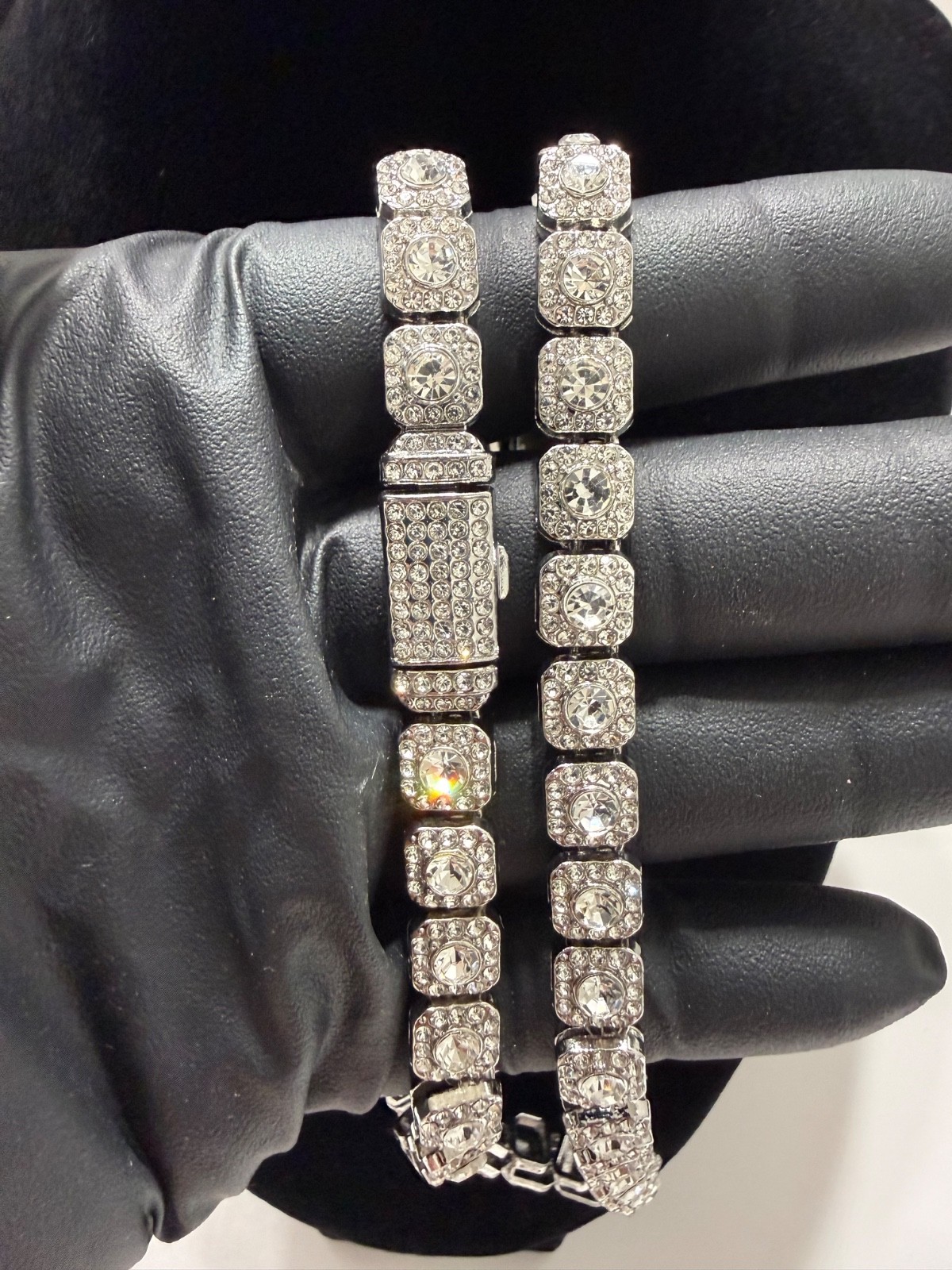 tennis chain necklace iced out vvscz over stainless 22inch 8mm box lock