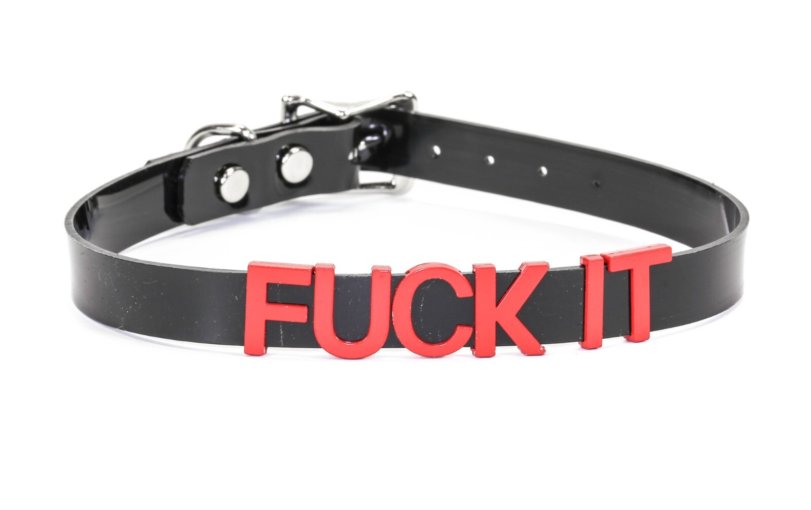 Black Vinyl Slave Name PVC Red Bdsm-Choker-Slut-Collar-Choker-Adult-Kinky