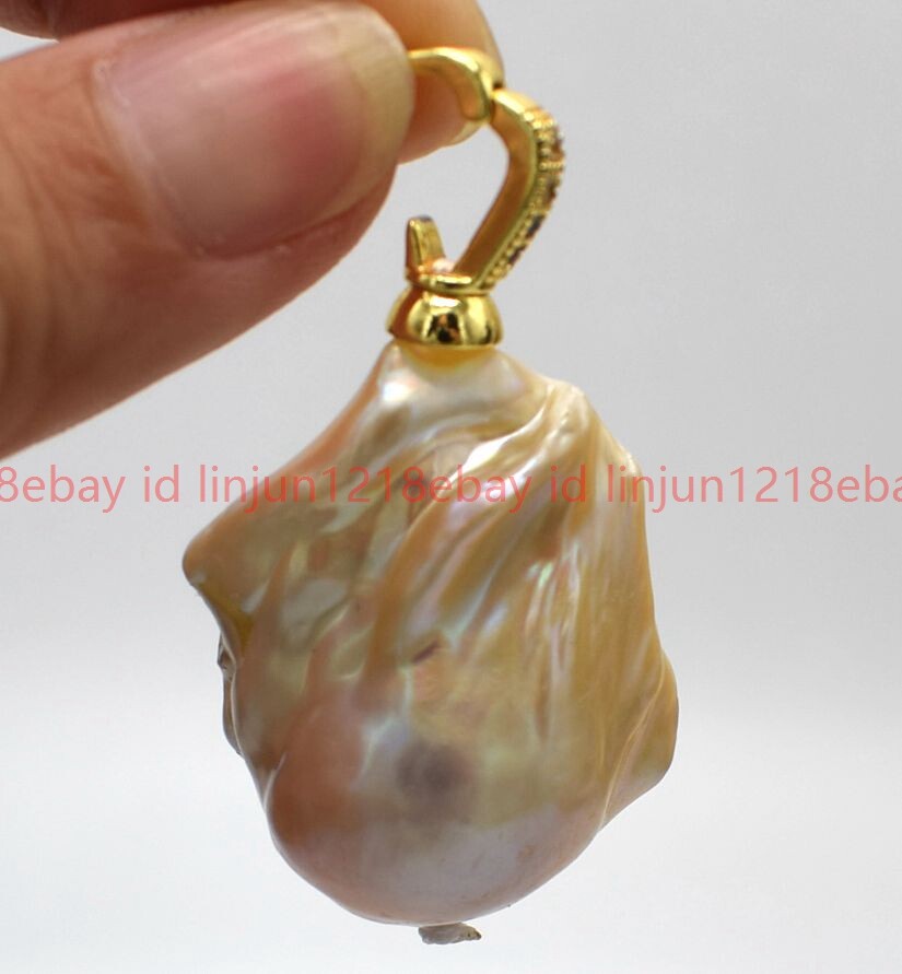 Huge 15x20mm Real Natural Multicolor Keshi Baroque Pearl Pendant