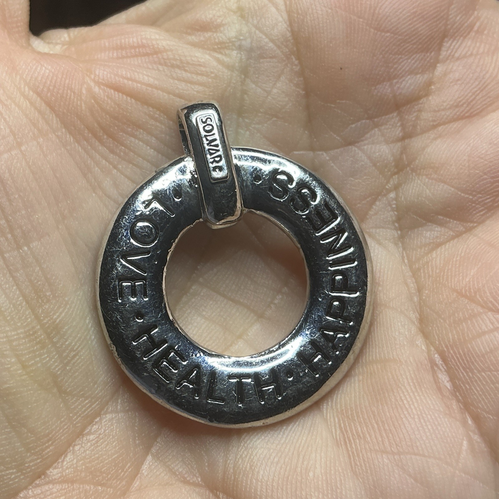 Solvar Ireland 9KRGP Love Health Happiness Circle Pendant Celtic Gift – Solid