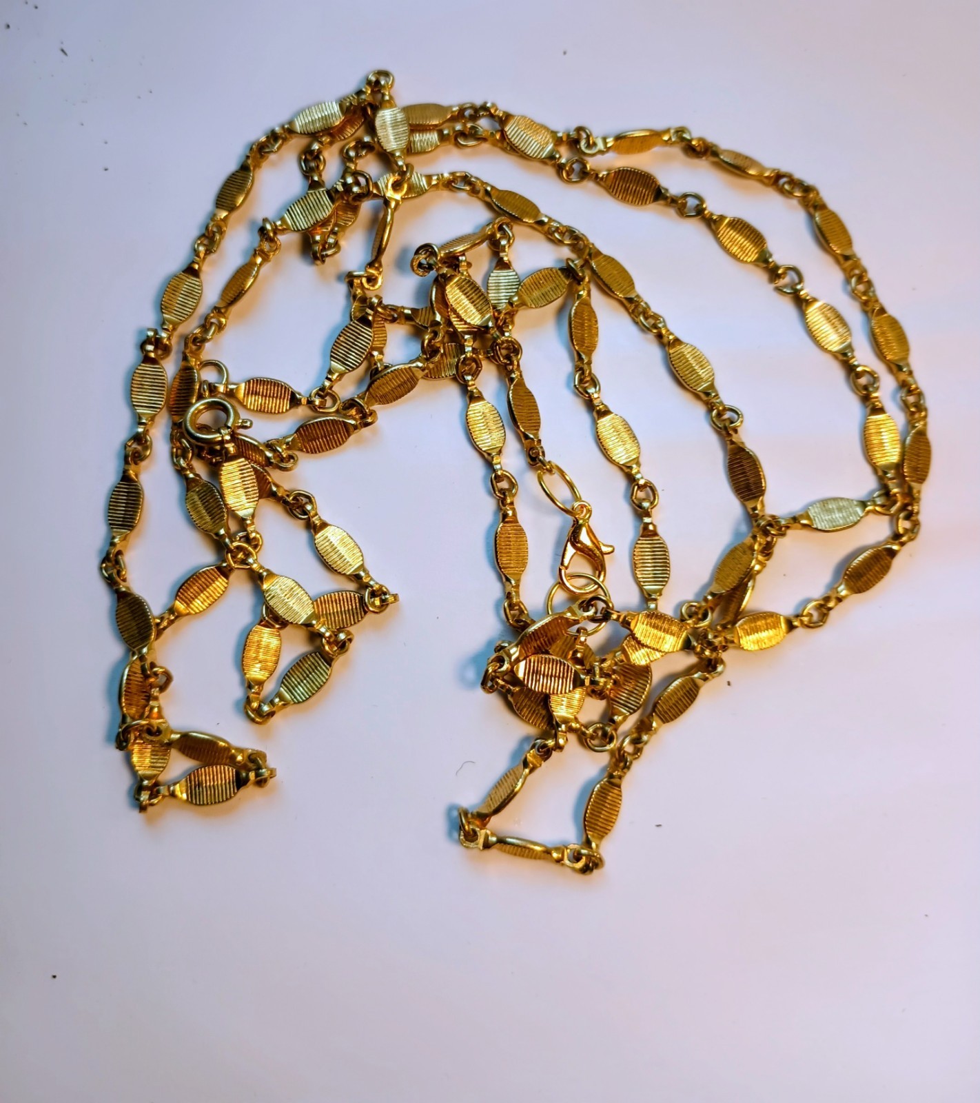 Vintage Necklace Gold Tone Chain 52 In Classic Long Jewelry or Belt