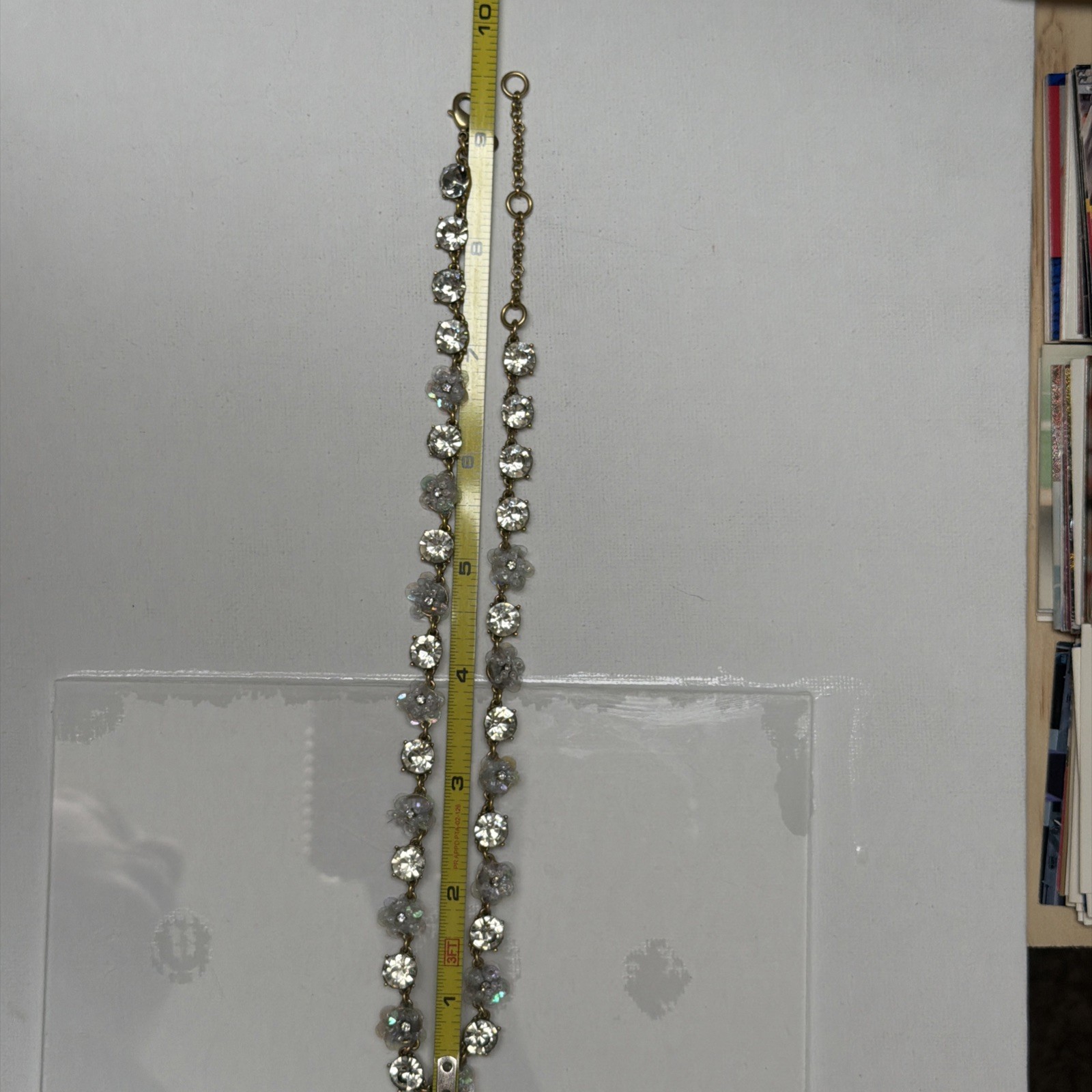 Ann Taylor Clear Colorless”Stones” And Gold Tone Statement Necklace*