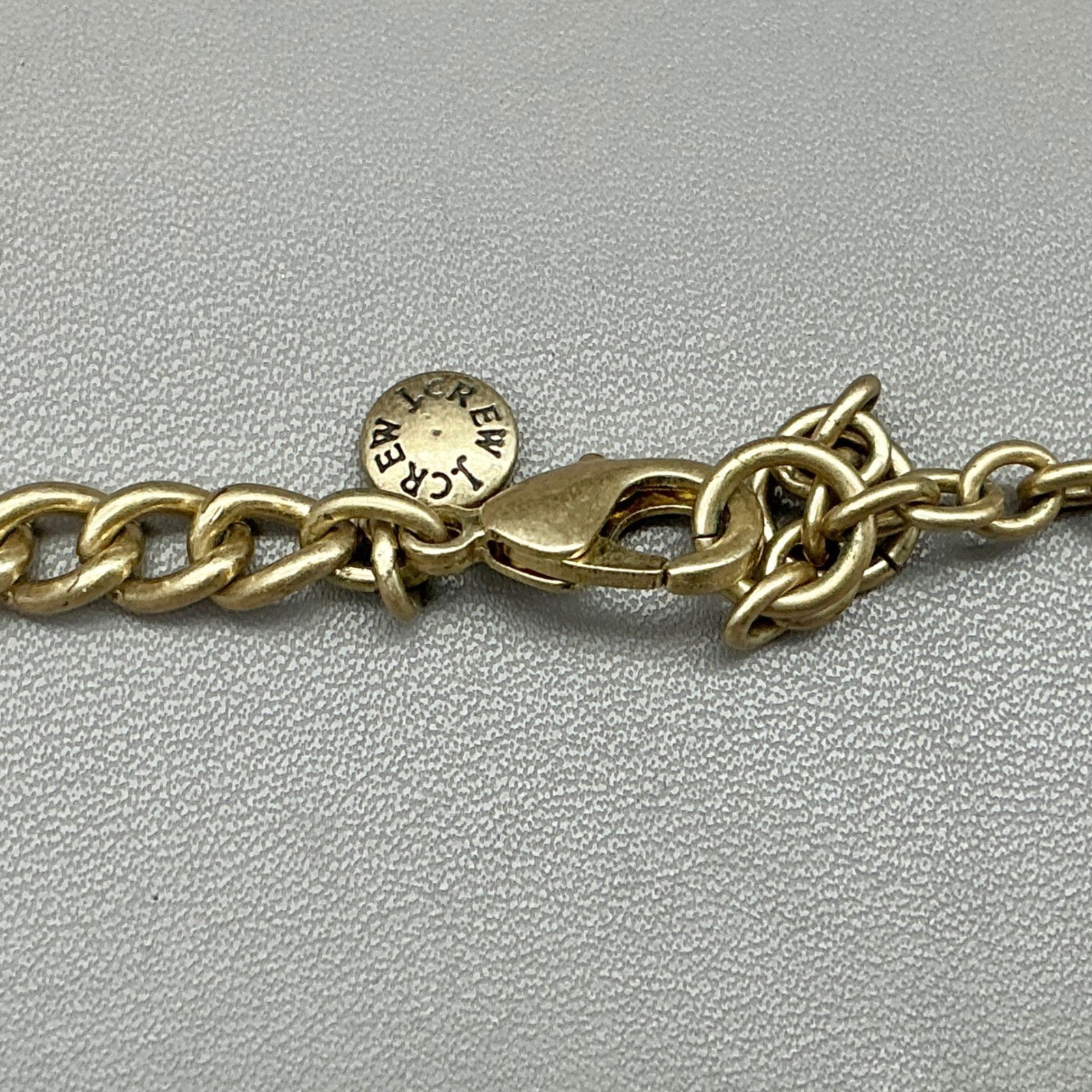 J.Crew Necklace Blue Crystal Statement Bib Gold Tone Teardrop Adjustable 16-18″