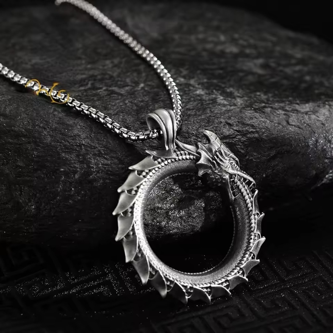 Men’s Dragon Pendant Chain Necklace Punk Fashion Jewelry 103