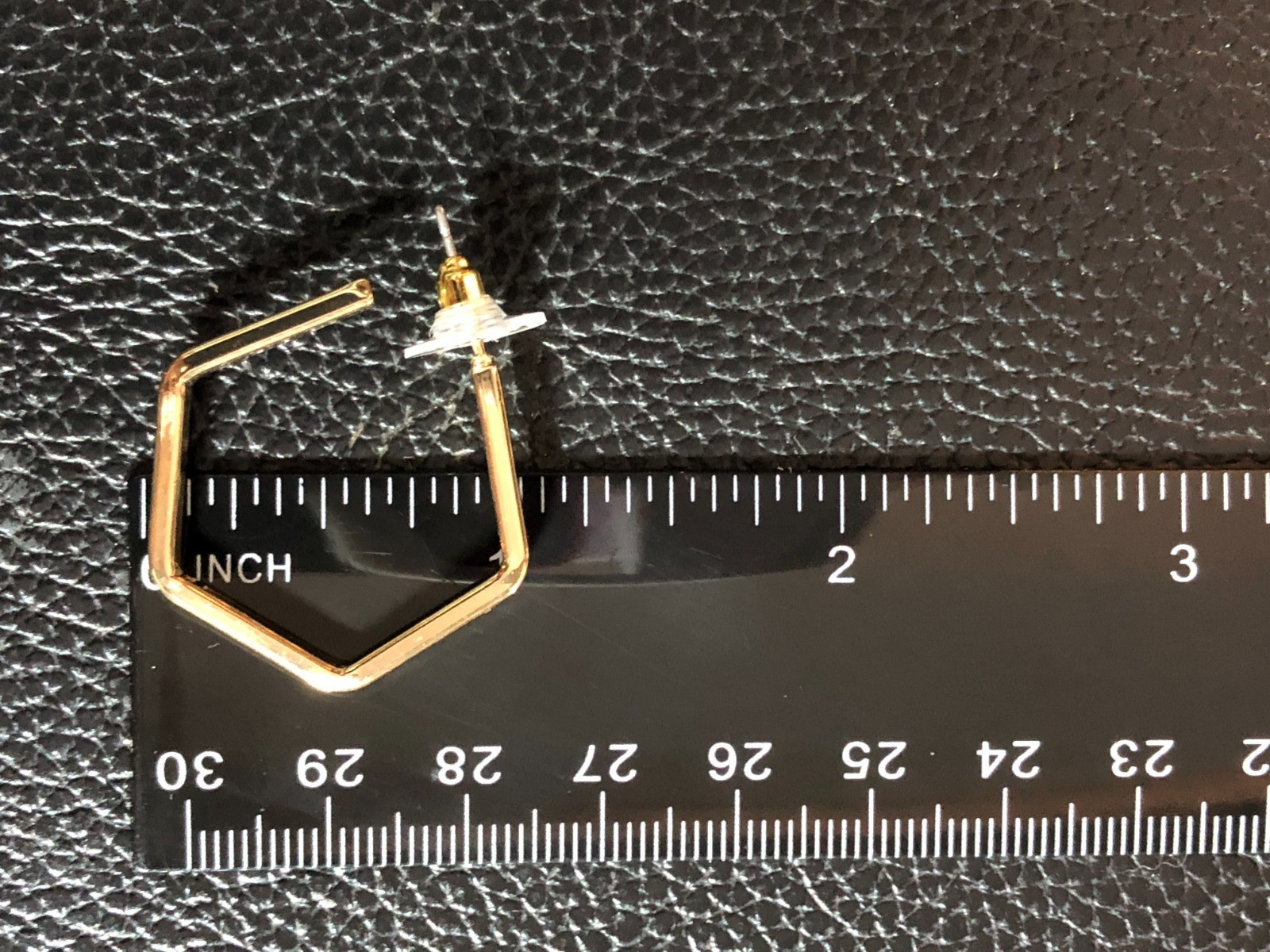 Gold Chunky Paperclip Link Toggle Necklace Talbots +3 Hoop Earrings LOT 8627