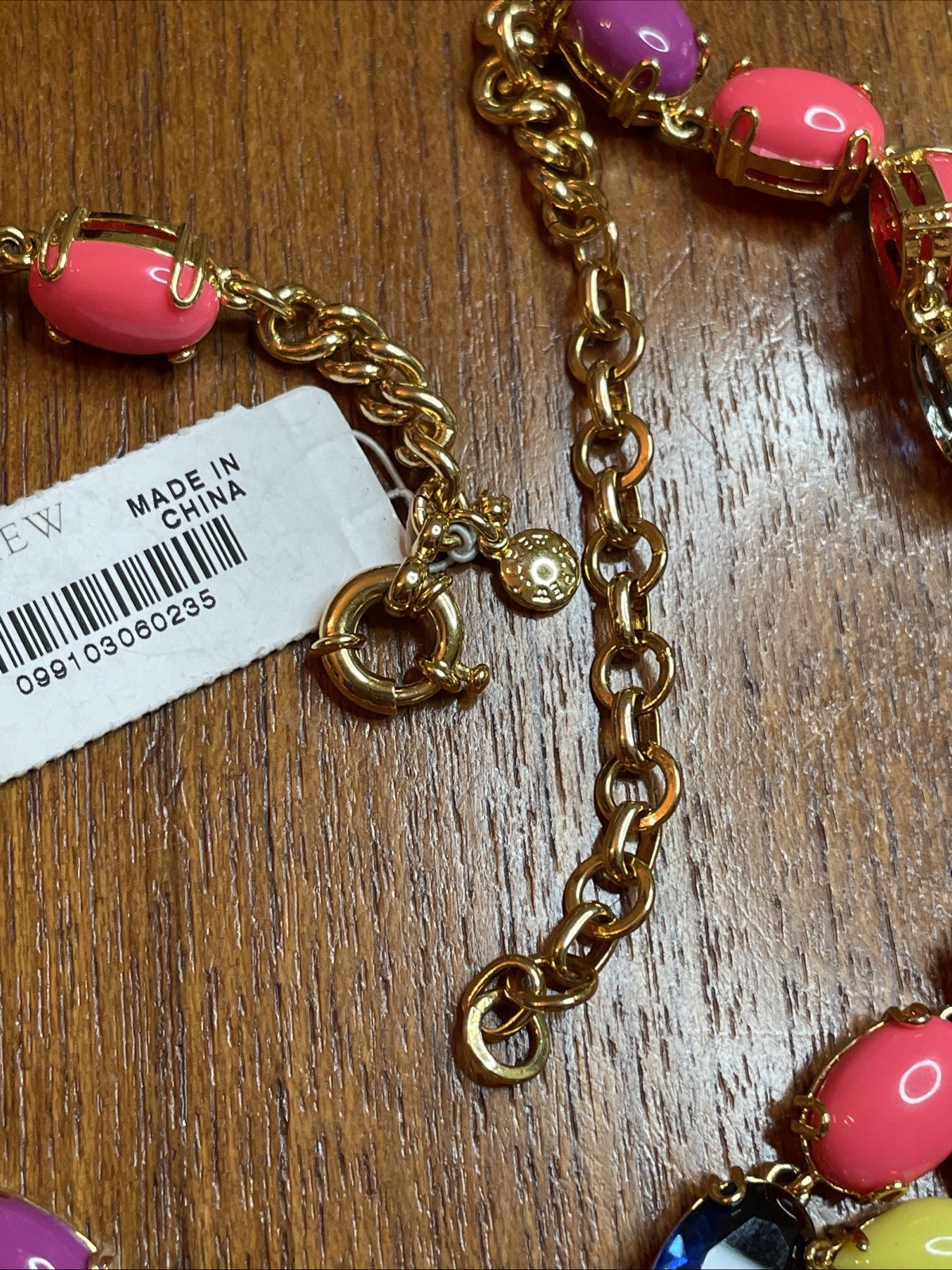 J Crew Bright Color Candy Rainbow Glass And Acrylic Statement Necklace