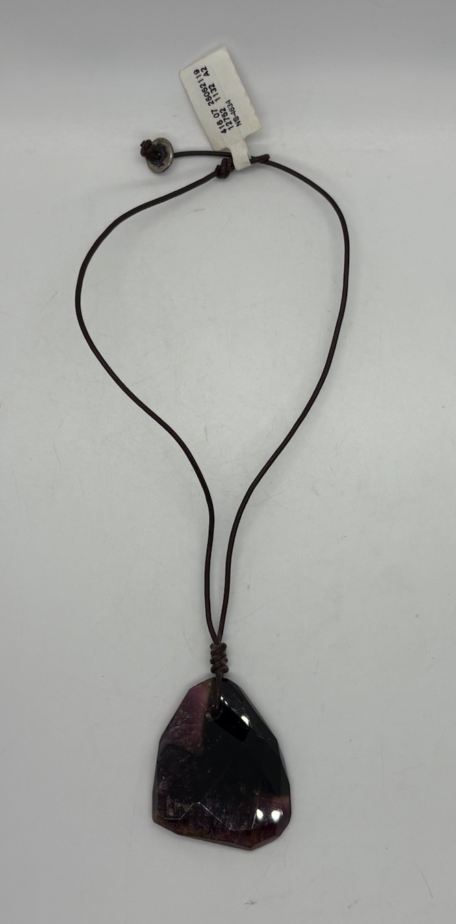 Chan Luu Necklace Natural Bi-Color Tourmaline Pendant Artisan Signed Jewelry NWT