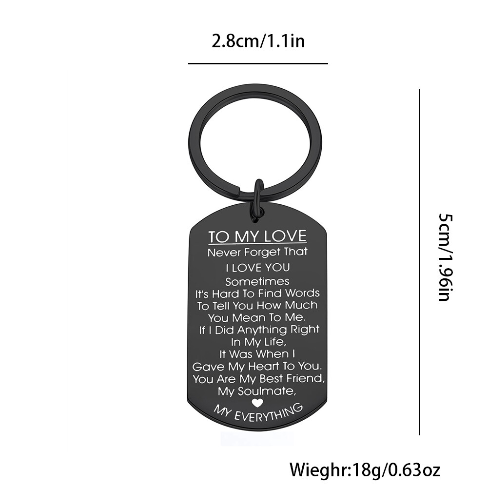US 1 Pack Valentine’s Day Gift For Girlfriend Wife Keychain & Necklace To Tag