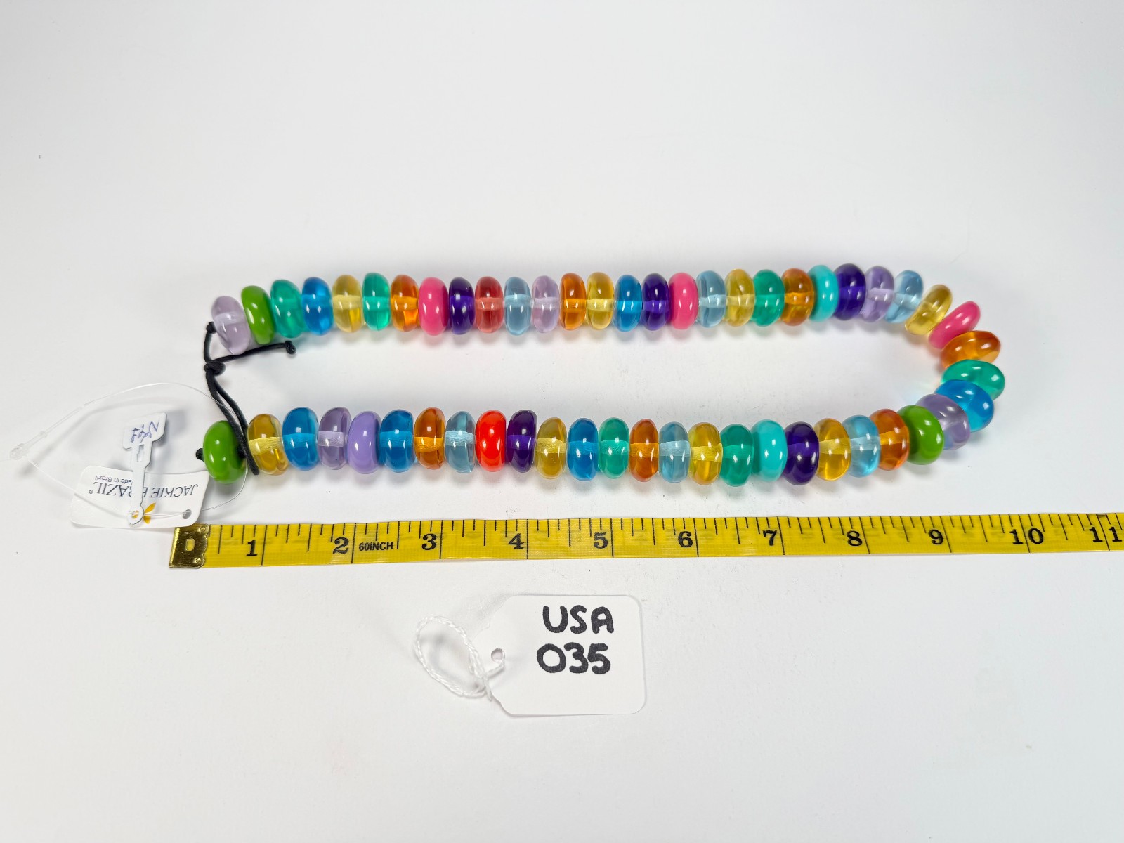 Jackie Brazil “Ana” Transparent Summer Mix Resin Wheels 70cm Necklace ( N0044 )