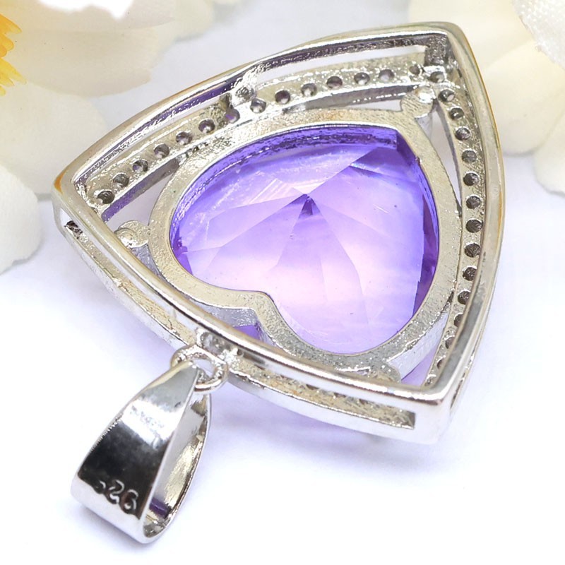 Buy 3 Get 1 Free Princess Cut Color Changing Alexandrite Topaz CZ Silver Pendant