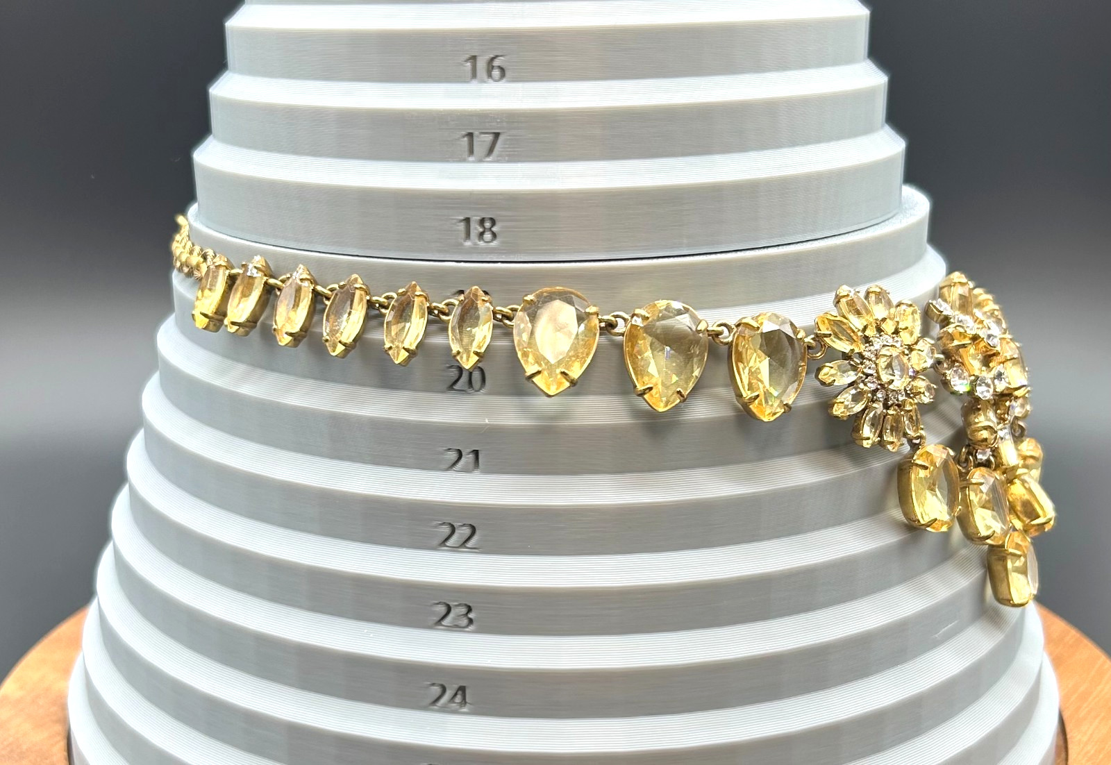 J Crew Yellow Citrine Crystal Rhinestone Cluster Bib Statement Necklace VTG NWOT