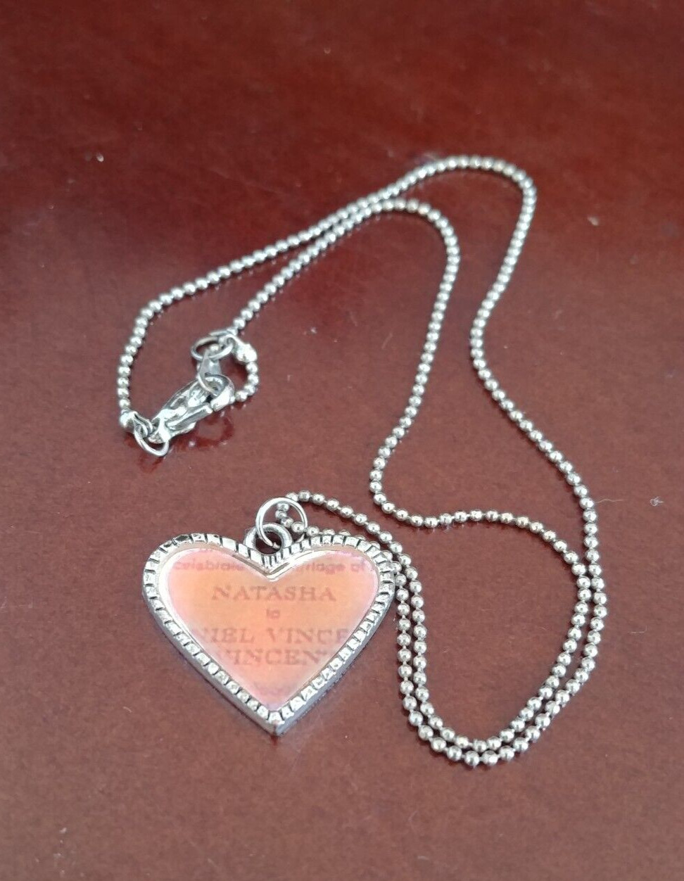 Fashion Tibetan Silver Enamel Pink Heart Beaded Necklace Pendant Women Jewelry