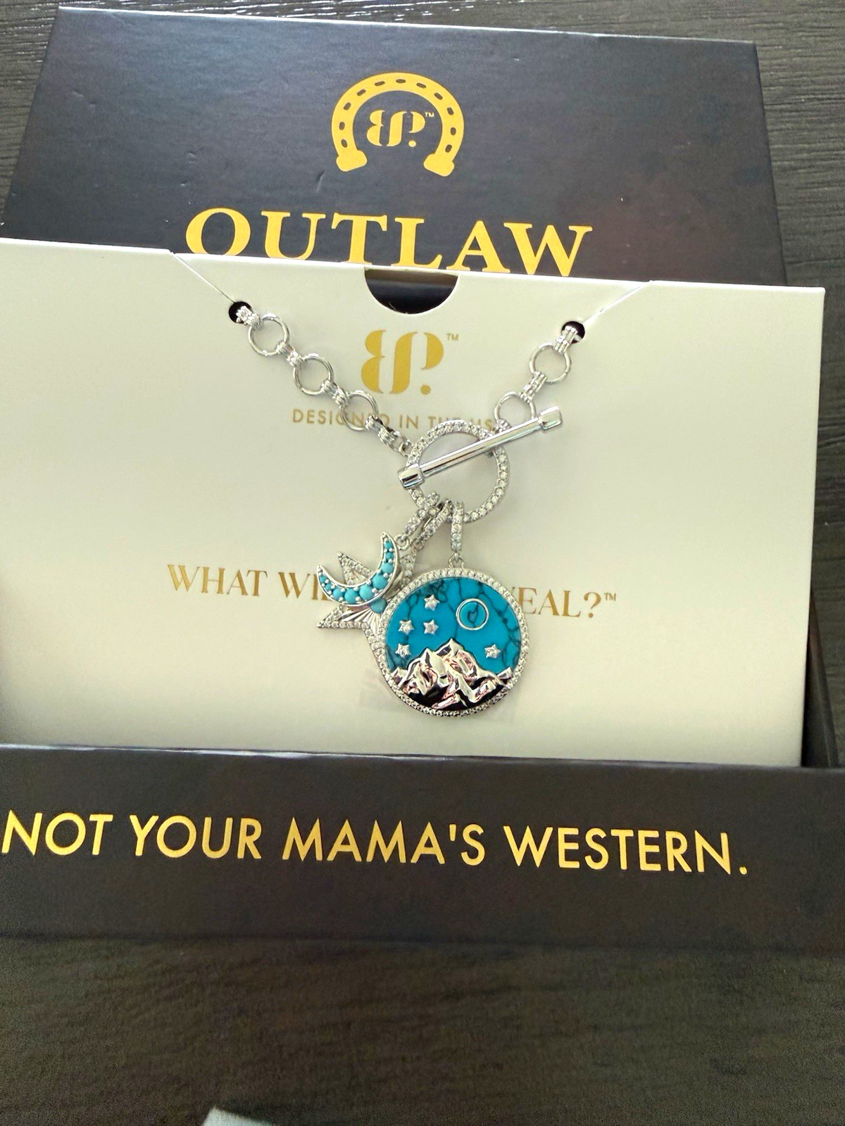 Bomb Party Outlaw “ Montana” Necklace on Rhodium Plating