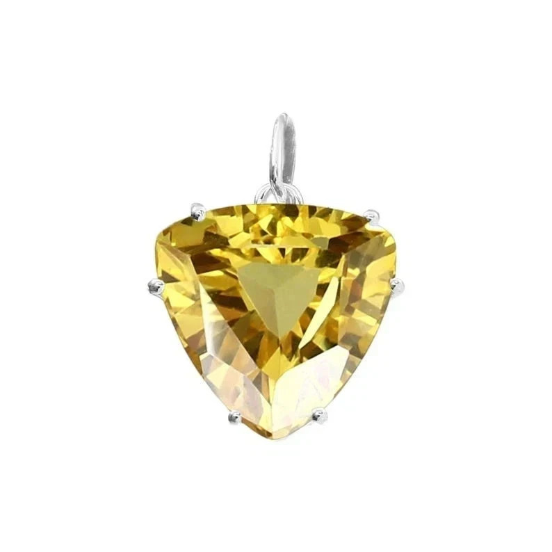 Natural Certified 40 CT Yellow Zircon Loose Gemstone Pendant 925 Solid Silver