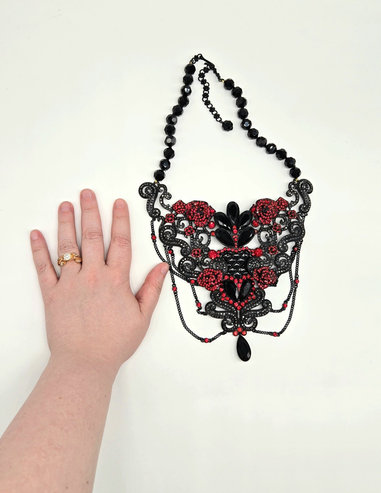 Heidi Daus Love and Roses Victorian Gothic Jewelry Set Swarovski Crystals NIB