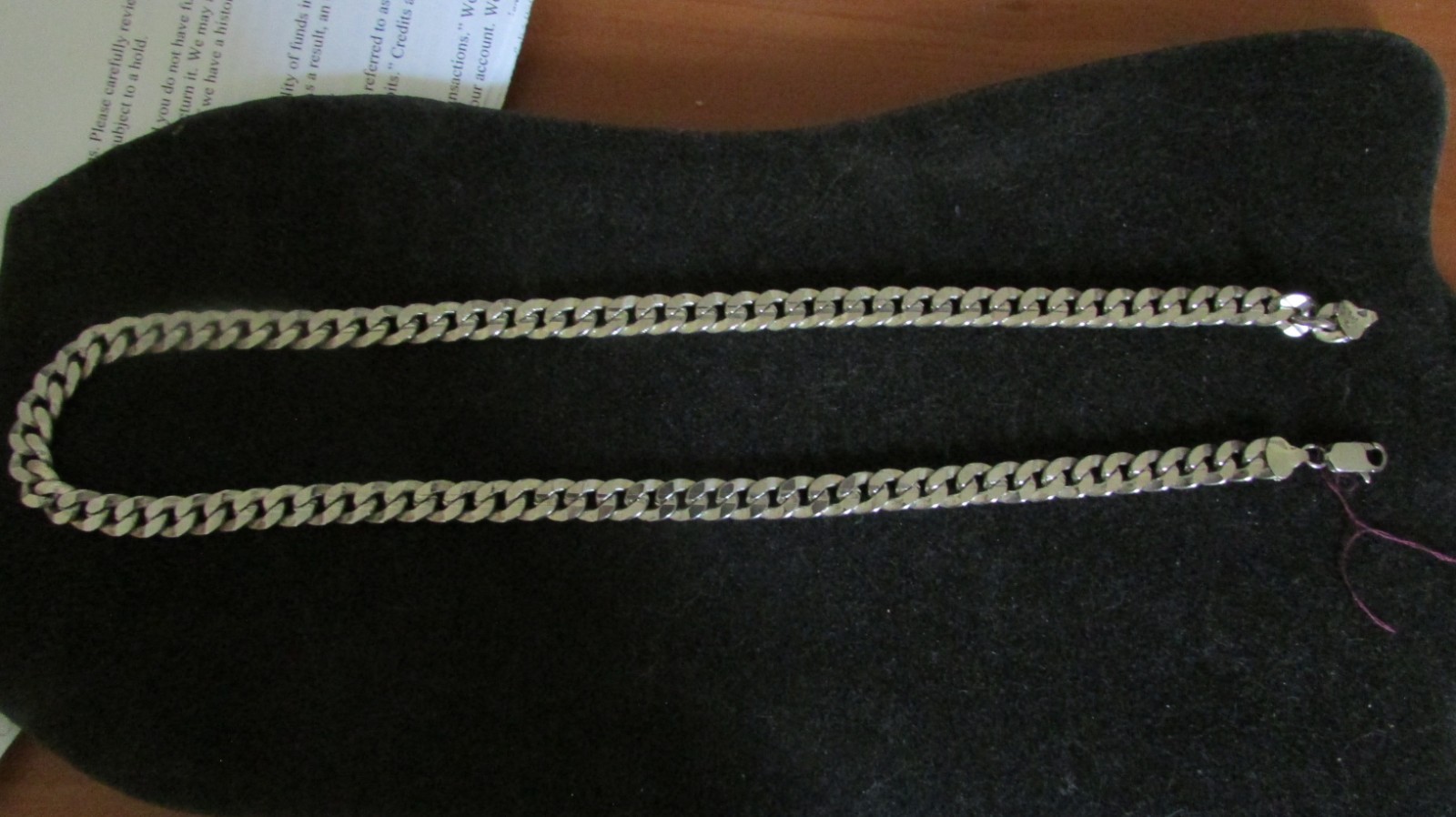 NEW SILVER CURB LINK NECKLACE 24″L PURCHASED IN ROSARITO & NEVER WORN 80g MARKED