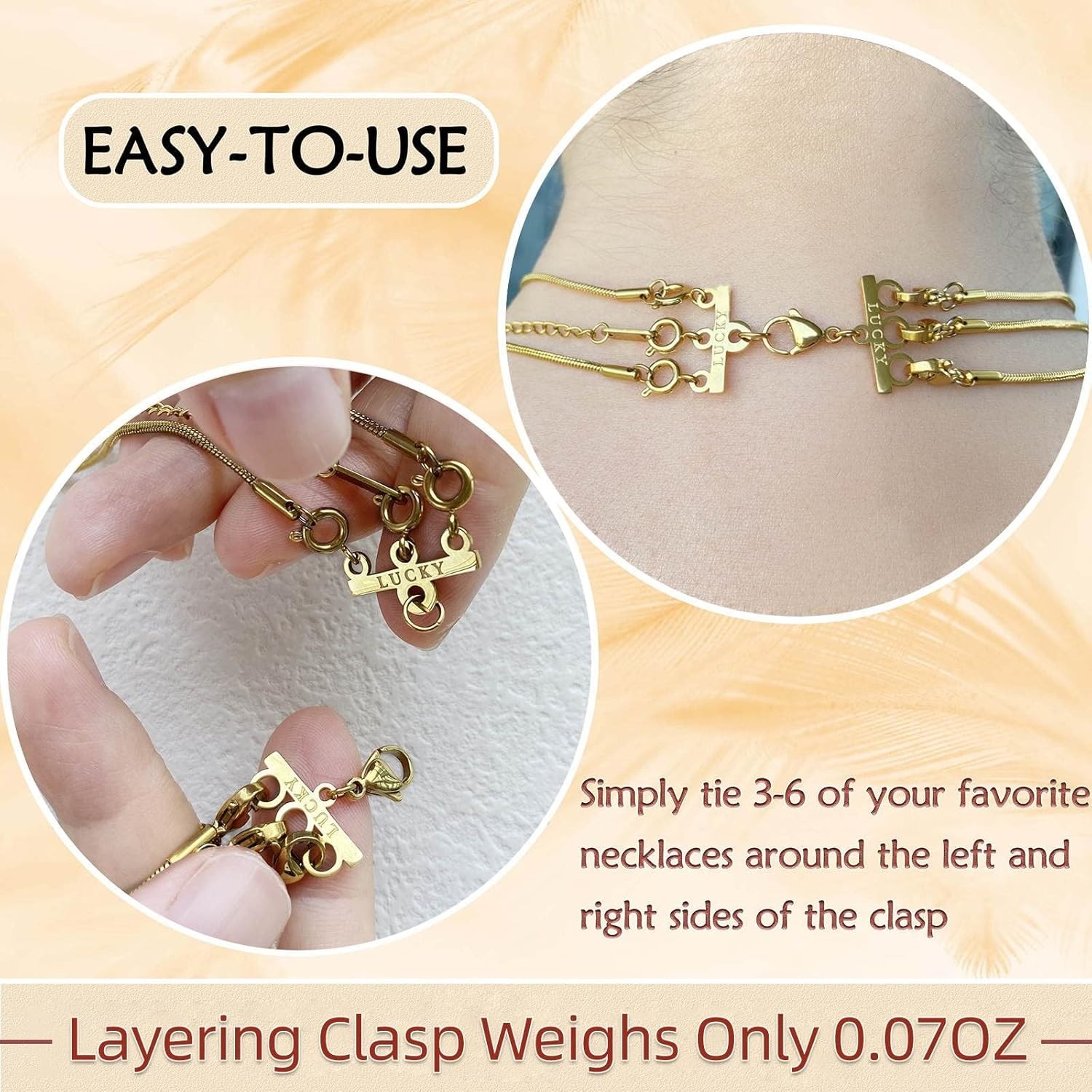 Necklace Layering Clasp Gold & Silver Plated Necklace Connectors Multiple