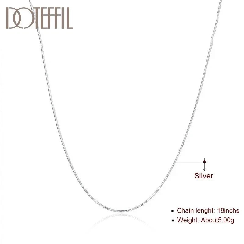 5/10pcs Wholesale 925 Sterling Solid Silver 1mm Snake Chain Necklace For Women