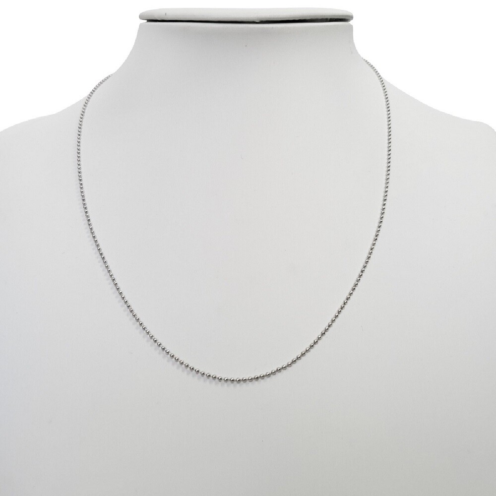 Sterling Silver Rhodium Finish 1.5 mm Polished Bead Ball Chain Necklace