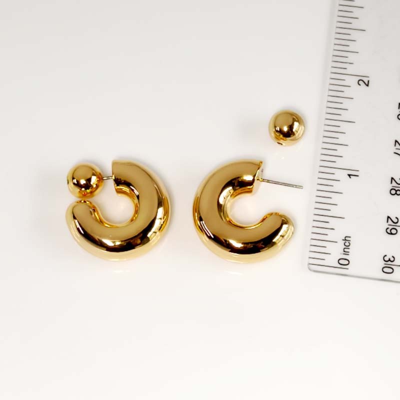 25mm Jenny Bird Puffy Statement Hoop Earrings Chic Women Party Vacation Jewelry