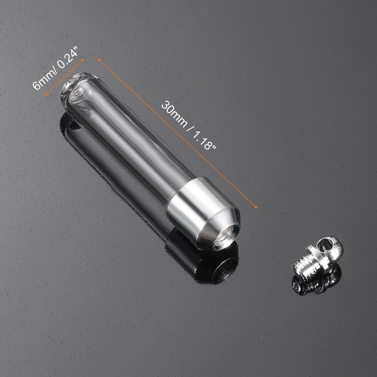 10 pcs Transparent Wishing Bottles 6mm Widths, for Necklace DIY Pendant Craft