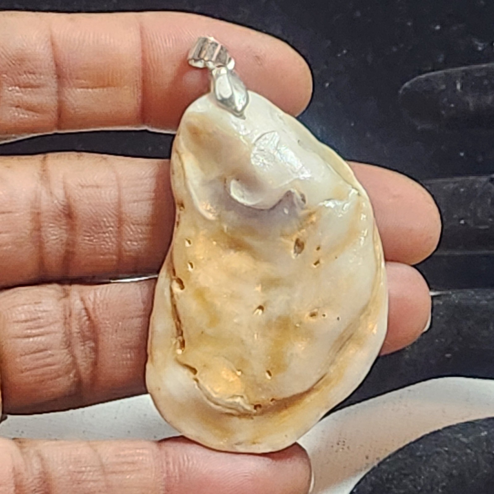 Natural Shell Pendant Organic Coastal Nautical Sea Shell Jewelry 2 Inch