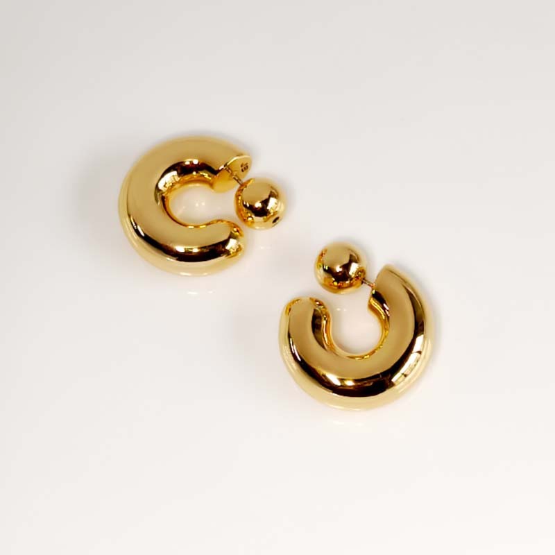 25mm Jenny Bird Puffy Statement Hoop Earrings Chic Women Party Vacation Jewelry