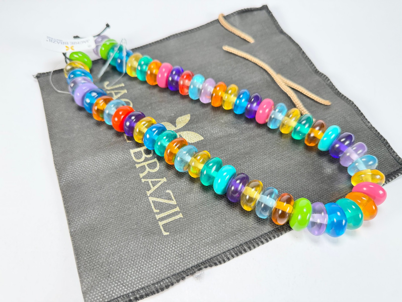 Jackie Brazil “Ana” Transparent Summer Mix Resin Wheels 70cm Necklace ( N0044 )
