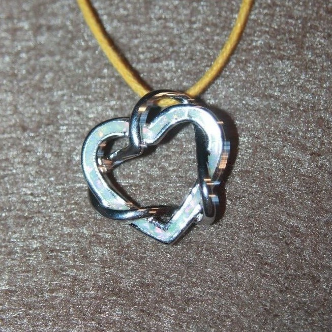 fire opal necklace pendant gemstone silver jewelry cocktail modern petite Heart