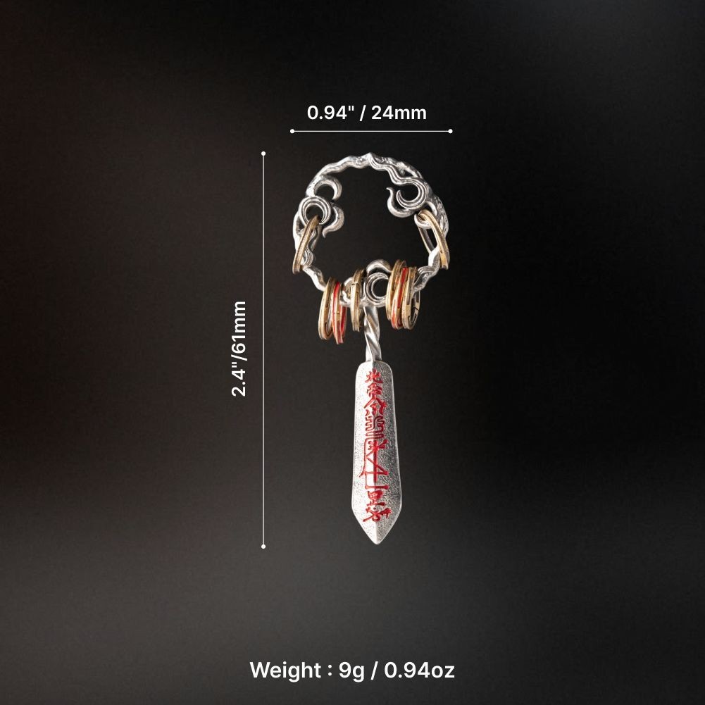 Taoist Masterblade Shi Dao Pendant Cinnabar Talisman Chinese Amulet Gift