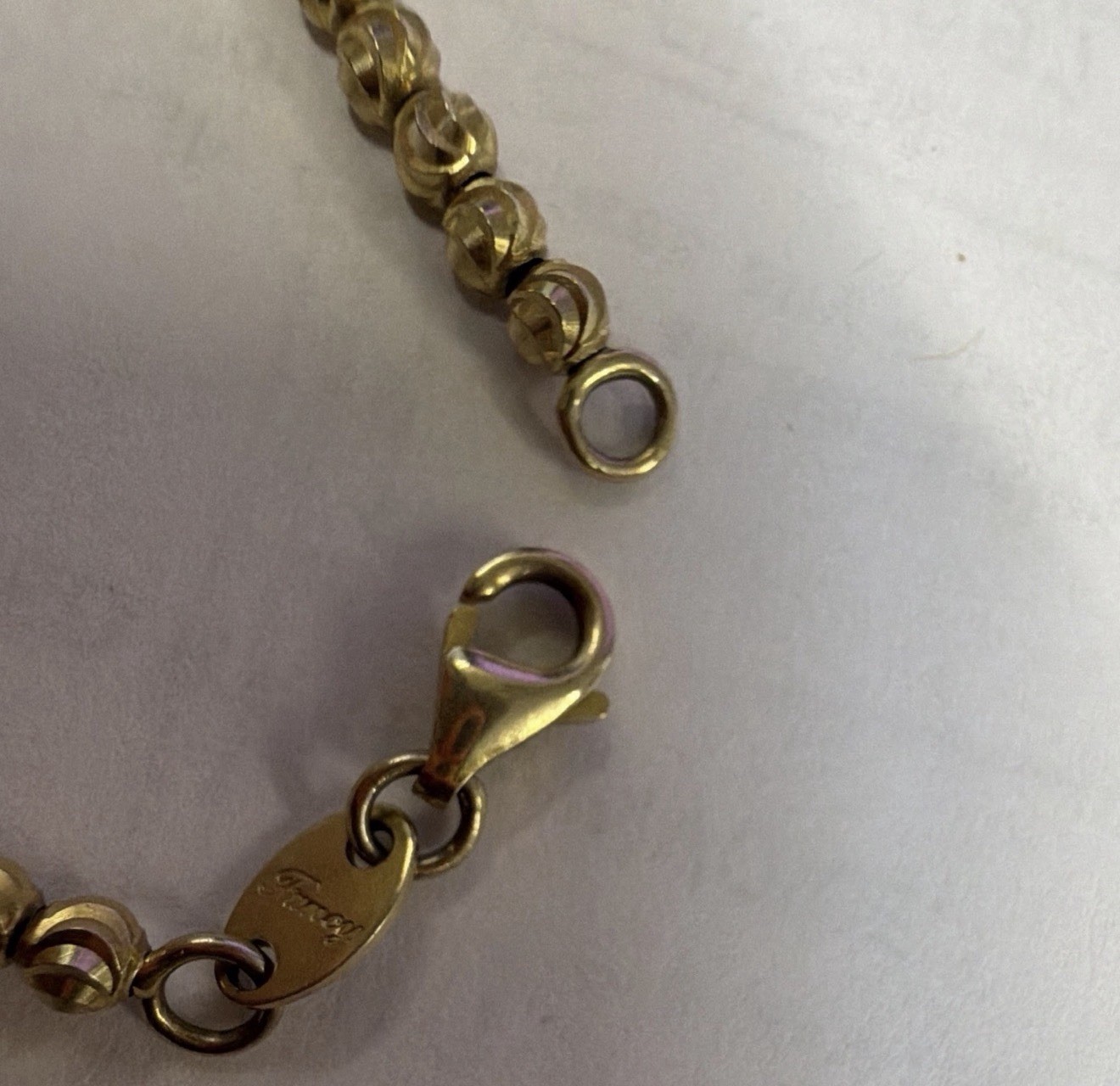 Jacoje 14k Gold 3mm Moon Cut Bead Chain Necklace 20in