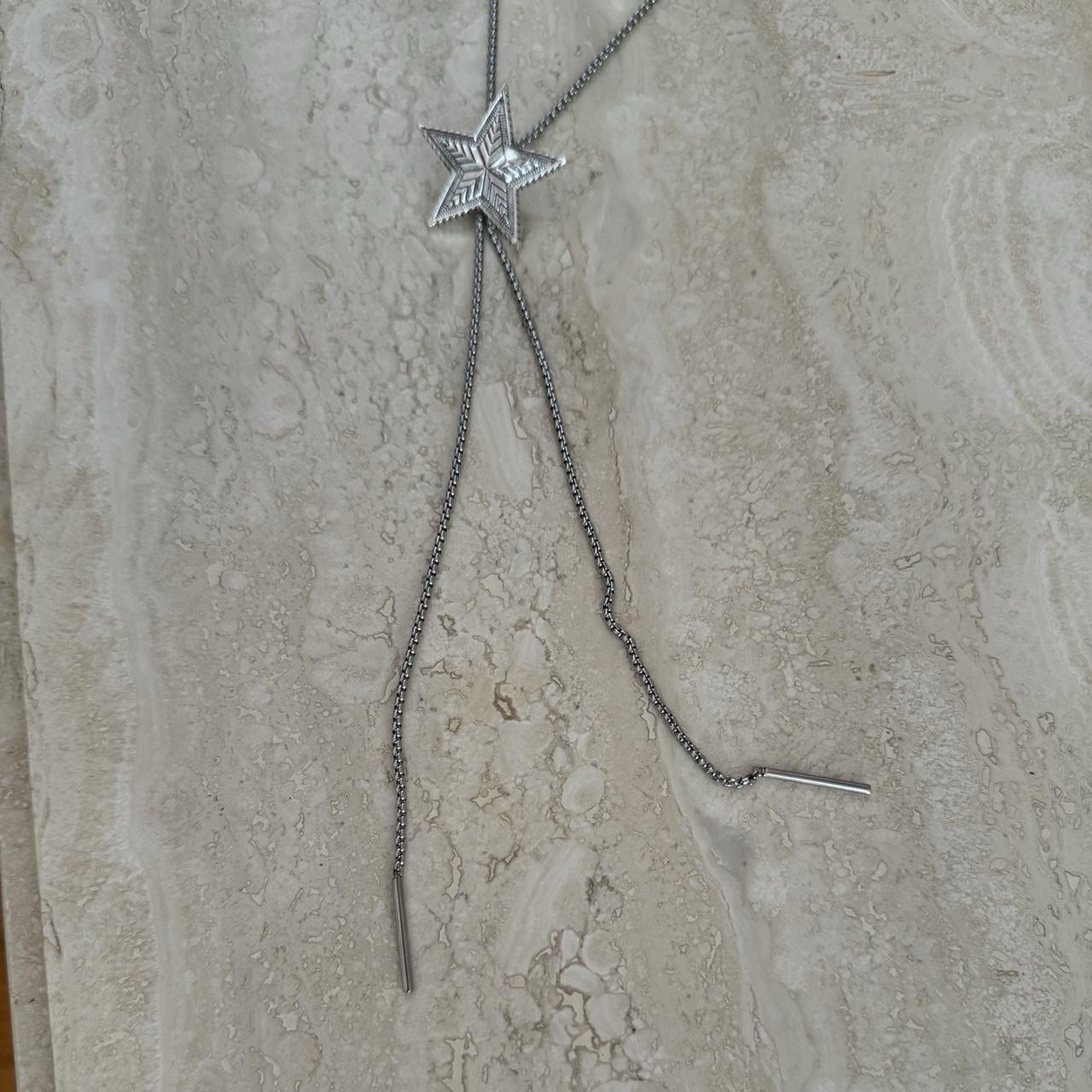 Silver Star Bolo Tie Chain Necklace