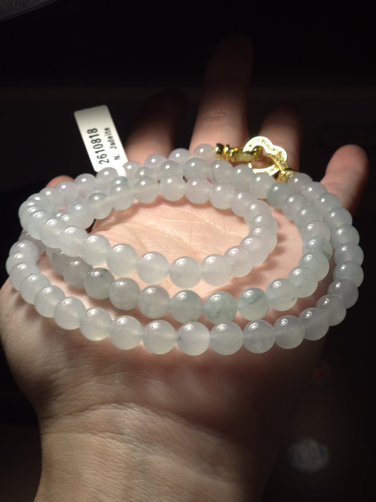 Icy Floating Flowers Burmese Jadeite Necklace