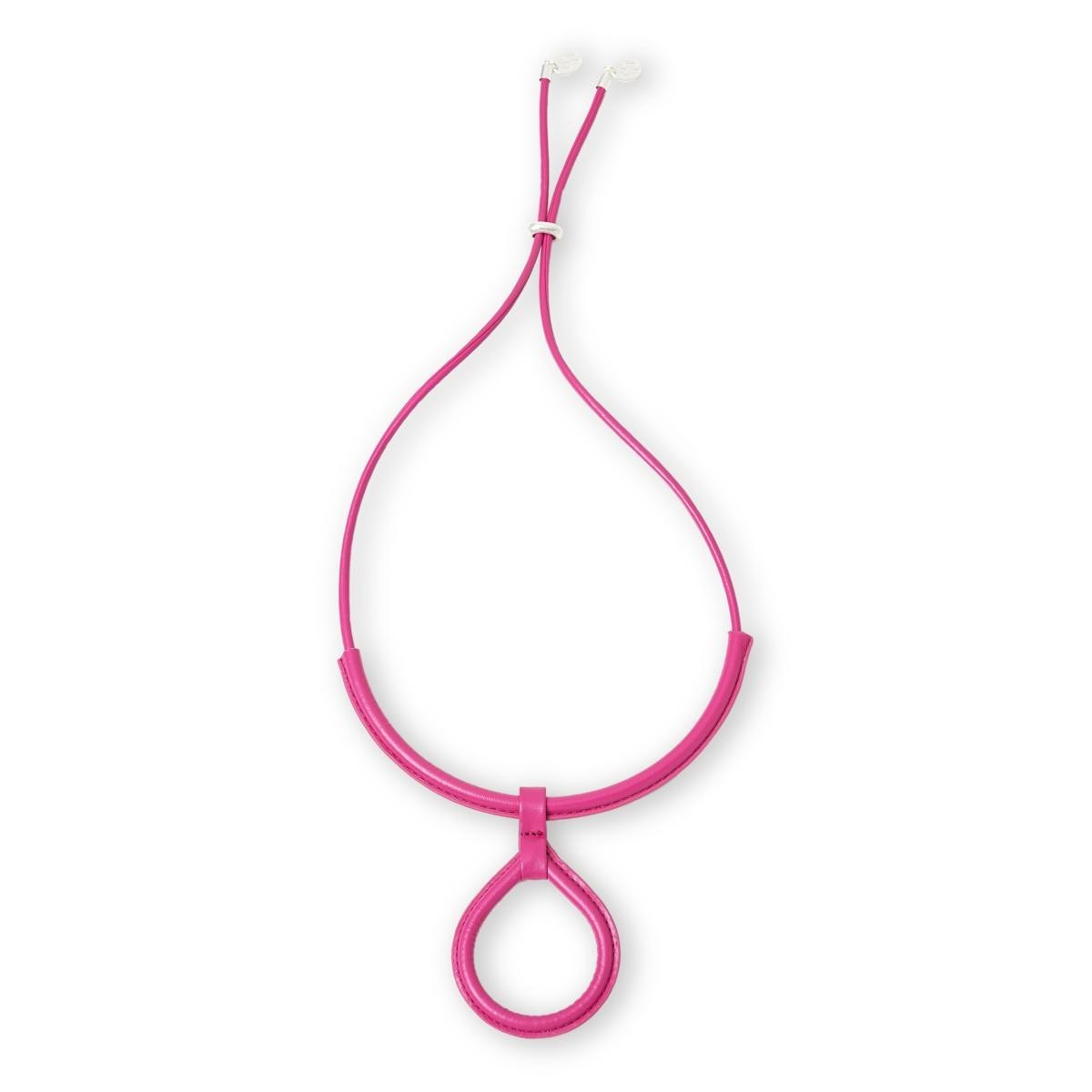 MarlaWynne 24-1/2″ Faux Leather Adjustable Drop Necklace Magenta NWOT
