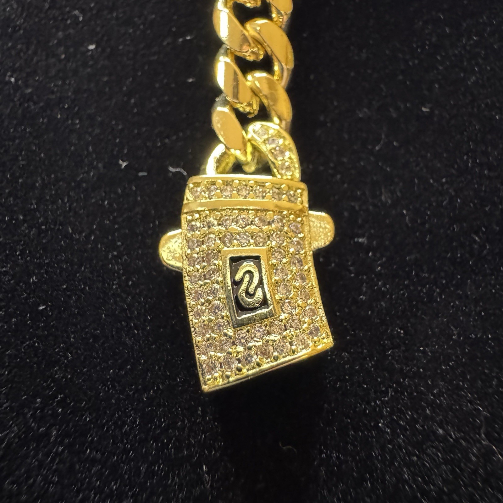 Bracelet Cuban Link 14K Gold Filled Moissanite Lock Box, 7.5inch, 6mm, Stamped